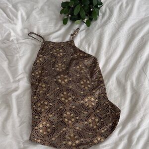 Free People Satin Floral Top